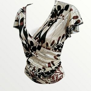 Vintage Y2k Satiny Print Blouse